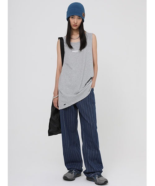 MASONPRINCE(メイソンプリンス)の「【MASONPRINCE】Broad shoulders adhesive label sleeveless t-shirt BX3013(タンクトップ・メンズ・ブラック/グレー/ホワイト/ライトブルー/ブルー・S/M/L)」の21枚目の写真