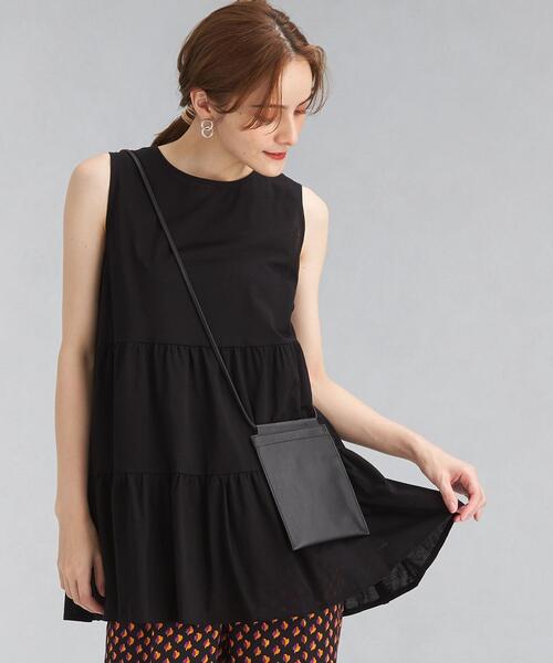 green label relaxing（グリーンレーベルリラクシング）の「FFC OG ティアード ノースリーブ カットソー（Tシャツ/カットソー・レディース・ホワイト/ブラック/ピンク・FREE）」の2枚目の写真