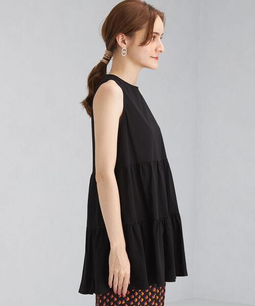 green label relaxing（グリーンレーベルリラクシング）の「FFC OG ティアード ノースリーブ カットソー（Tシャツ/カットソー・レディース・ホワイト/ブラック/ピンク・FREE）」の5枚目の写真