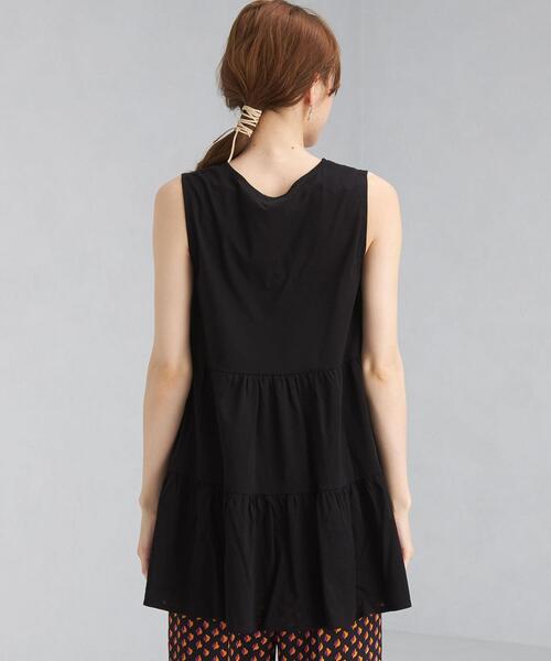 green label relaxing（グリーンレーベルリラクシング）の「FFC OG ティアード ノースリーブ カットソー（Tシャツ/カットソー・レディース・ホワイト/ブラック/ピンク・FREE）」の6枚目の写真