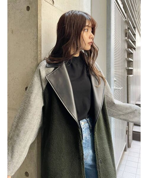 MURUA（ムルーア）の「ドッキングボアコート（チェスターコート・レディース・ブラック/ブラウン/アイボリー・FREE）」の16枚目の写真