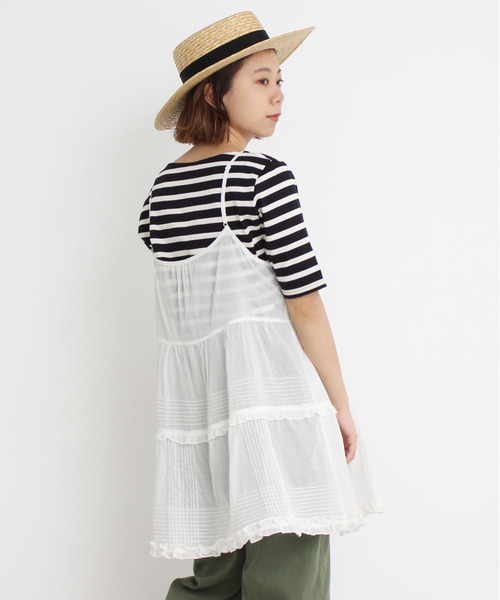 Dot＆Stripes CHILD WOMAN（ドットアンドストライプス　チャイルドウーマン）の「80ボイルピンタックフリルキャミブラウス（シャツ/ブラウス・レディース・ホワイト・FREE）」の10枚目の写真