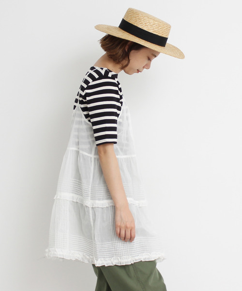 Dot＆Stripes CHILD WOMAN（ドットアンドストライプス　チャイルドウーマン）の「80ボイルピンタックフリルキャミブラウス（シャツ/ブラウス・レディース・ホワイト・FREE）」の11枚目の写真