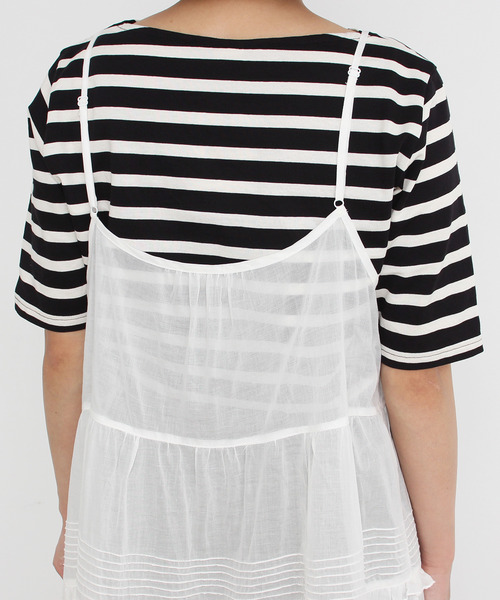 Dot＆Stripes CHILD WOMAN（ドットアンドストライプス　チャイルドウーマン）の「80ボイルピンタックフリルキャミブラウス（シャツ/ブラウス・レディース・ホワイト・FREE）」の20枚目の写真