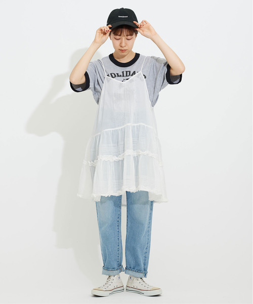 Dot＆Stripes CHILD WOMAN（ドットアンドストライプス　チャイルドウーマン）の「80ボイルピンタックフリルキャミブラウス（シャツ/ブラウス・レディース・ホワイト・FREE）」の8枚目の写真