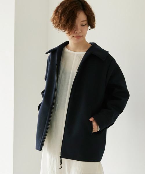 nitca(ニトカ)の「▲W/Ca平二重メルトン フロントジップコート(その他アウター・レディース・ダークネイビー/モスグリーン・FREE)」の4枚目の写真