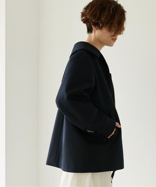 nitca(ニトカ)の「▲W/Ca平二重メルトン フロントジップコート(その他アウター・レディース・ダークネイビー/モスグリーン・FREE)」の5枚目の写真