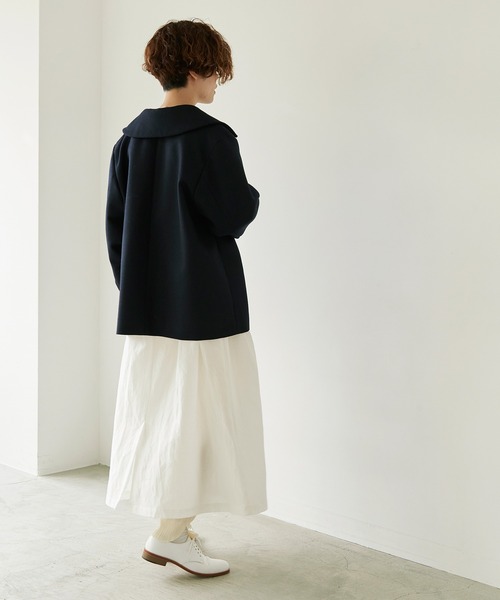 nitca(ニトカ)の「▲W/Ca平二重メルトン フロントジップコート(その他アウター・レディース・ダークネイビー/モスグリーン・FREE)」の9枚目の写真