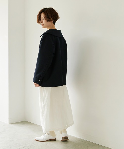 nitca(ニトカ)の「▲W/Ca平二重メルトン フロントジップコート(その他アウター・レディース・ダークネイビー/モスグリーン・FREE)」の10枚目の写真