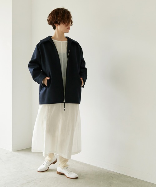 nitca(ニトカ)の「▲W/Ca平二重メルトン フロントジップコート(その他アウター・レディース・ダークネイビー/モスグリーン・FREE)」の11枚目の写真