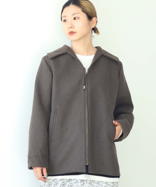 nitca(ニトカ)の「▲W/Ca平二重メルトン フロントジップコート(その他アウター・レディース・ダークネイビー/モスグリーン・FREE)」の18枚目の写真