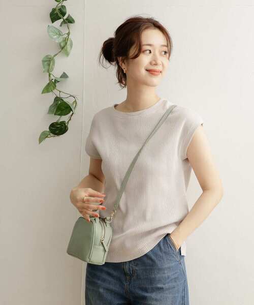 URBAN RESEARCH DOORS（アーバンリサーチドアーズ）の「ランダムワッフルフレンチスリーブ（Tシャツ/カットソー・レディース・ライトグレー/ブラック系その他/オフホワイト・ONE）」の5枚目の写真