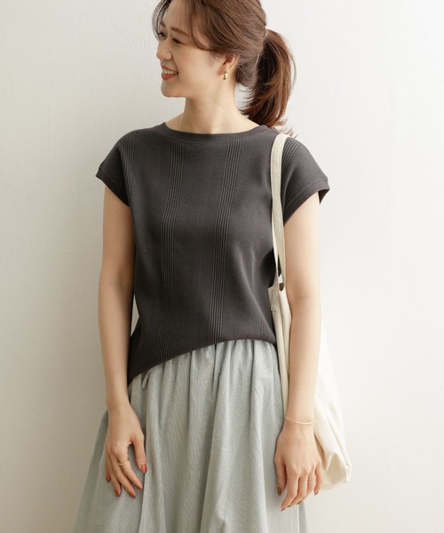 URBAN RESEARCH DOORS（アーバンリサーチドアーズ）の「ランダムワッフルフレンチスリーブ（Tシャツ/カットソー・レディース・ライトグレー/ブラック系その他/オフホワイト・ONE）」の11枚目の写真