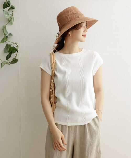 URBAN RESEARCH DOORS（アーバンリサーチドアーズ）の「ランダムワッフルフレンチスリーブ（Tシャツ/カットソー・レディース・ライトグレー/ブラック系その他/オフホワイト・ONE）」の17枚目の写真