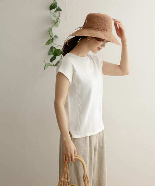 ME ISSEY MIYAKE ワッフルカットソー 半袖 フレンチスリーブ 総柄 ME ISSEY MIYAKE ワッフルカットソー 半袖 フレンチスリーブ 総