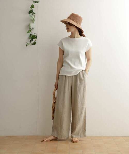 URBAN RESEARCH DOORS（アーバンリサーチドアーズ）の「ランダムワッフルフレンチスリーブ（Tシャツ/カットソー・レディース・ライトグレー/ブラック系その他/オフホワイト・ONE）」の22枚目の写真