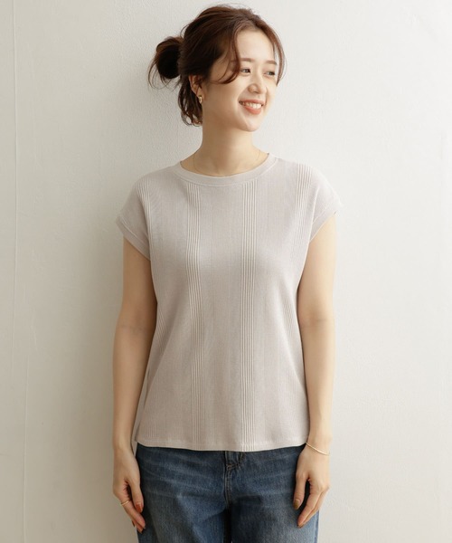 ME ISSEY MIYAKE ワッフルカットソー 半袖 フレンチスリーブ 総柄 ME ISSEY MIYAKE ワッフルカットソー 半袖 フレンチスリーブ 総