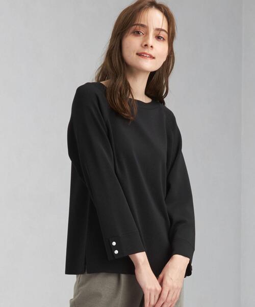 green label relaxing（グリーンレーベルリラクシング）の「ソウバリ ラグラン プルオーバー ニット -ウォッシャブル-（ニット/セーター・レディース・ブラック/その他1/ライトブルー/オフホワイト・FREE）」の3枚目の写真