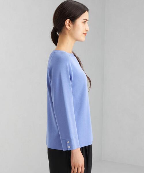 green label relaxing（グリーンレーベルリラクシング）の「ソウバリ ラグラン プルオーバー ニット -ウォッシャブル-（ニット/セーター・レディース・ブラック/その他1/ライトブルー/オフホワイト・FREE）」の6枚目の写真