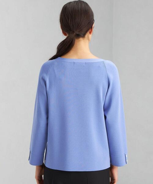 green label relaxing（グリーンレーベルリラクシング）の「ソウバリ ラグラン プルオーバー ニット -ウォッシャブル-（ニット/セーター・レディース・ブラック/その他1/ライトブルー/オフホワイト・FREE）」の7枚目の写真