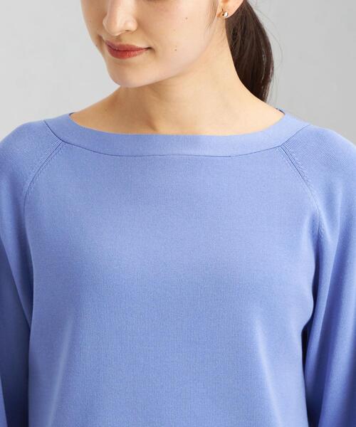 green label relaxing（グリーンレーベルリラクシング）の「ソウバリ ラグラン プルオーバー ニット -ウォッシャブル-（ニット/セーター・レディース・ブラック/その他1/ライトブルー/オフホワイト・FREE）」の8枚目の写真