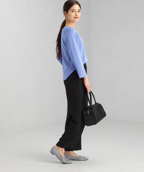 green label relaxing（グリーンレーベルリラクシング）の「ソウバリ ラグラン プルオーバー ニット -ウォッシャブル-（ニット/セーター・レディース・ブラック/その他1/ライトブルー/オフホワイト・FREE）」の12枚目の写真