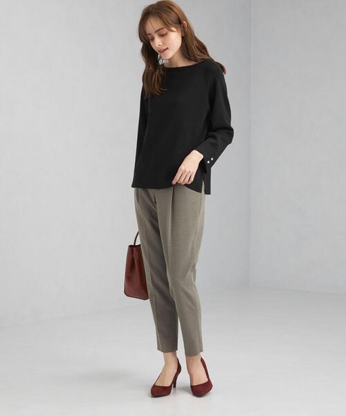 green label relaxing（グリーンレーベルリラクシング）の「ソウバリ ラグラン プルオーバー ニット -ウォッシャブル-（ニット/セーター・レディース・ブラック/その他1/ライトブルー/オフホワイト・FREE）」の14枚目の写真