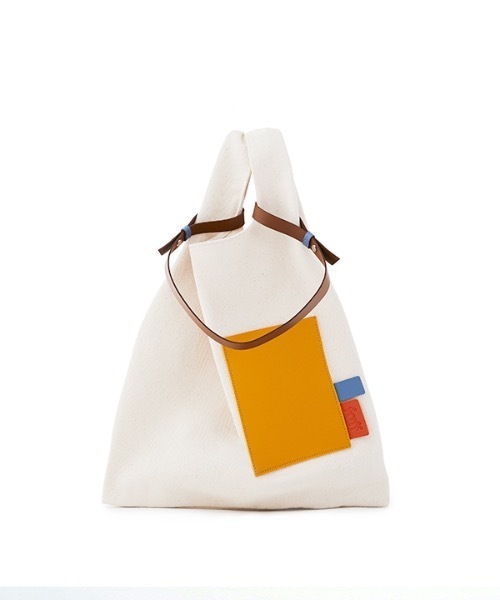 faff（ファフ）の「【faff 】マーケットバッグ / Market bag（ショルダーバッグ・レディース・ベージュ/ブルー/ホワイト×ブルー/ホワイト×イエロー・FREE）」の3枚目の写真