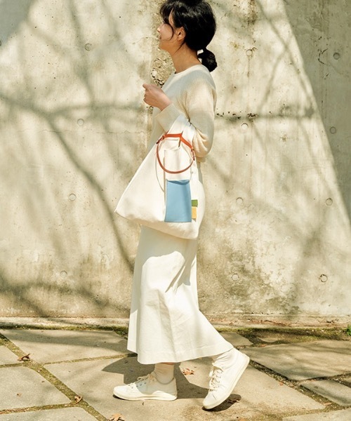 faff（ファフ）の「【faff 】マーケットバッグ / Market bag（ショルダーバッグ・レディース・ベージュ/ブルー/ホワイト×ブルー/ホワイト×イエロー・FREE）」の8枚目の写真