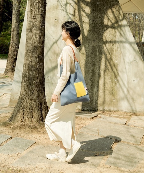 faff（ファフ）の「【faff 】マーケットバッグ / Market bag（ショルダーバッグ・レディース・ベージュ/ブルー/ホワイト×ブルー/ホワイト×イエロー・FREE）」の20枚目の写真