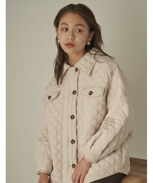 LILY BROWN（リリーブラウン）の「キルティングジャケット（ミリタリージャケット・レディース・アイボリー/イエロー/カーキ・FREE）」の2枚目の写真