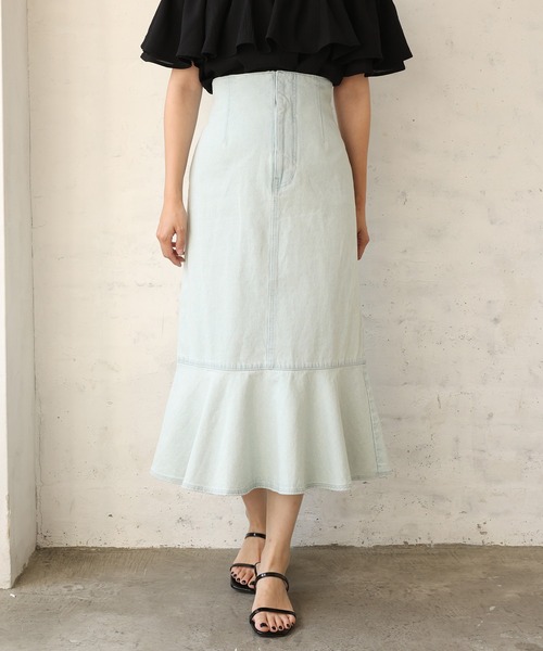 one after another NICE CLAUP（ワンアフターアナザーナイスクラップ）の「レースアップマーメイドスカート（スカート・レディース・ブラック/ネイビー/サックスブルー/ブルー系その他・FREE）」の12枚目の写真