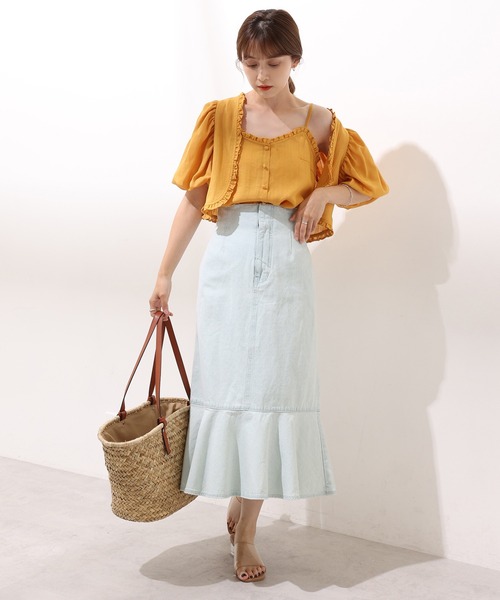 one after another NICE CLAUP（ワンアフターアナザーナイスクラップ）の「レースアップマーメイドスカート（スカート・レディース・ブラック/ネイビー/サックスブルー/ブルー系その他・FREE）」の19枚目の写真