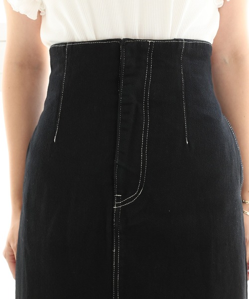 one after another NICE CLAUP（ワンアフターアナザーナイスクラップ）の「レースアップマーメイドスカート（スカート・レディース・ブラック/ネイビー/サックスブルー/ブルー系その他・FREE）」の6枚目の写真