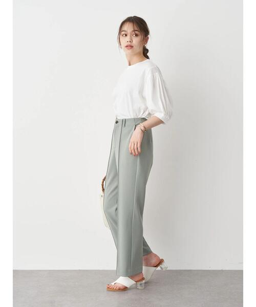 earth music&ecology（アースミュージックアンドエコロジー）の「センターシームフレアパンツ ＊（その他パンツ・レディース・ブラック/ピンク/ミント/ライトベージュ・S/M）」の21枚目の写真