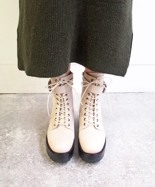 あしながおじさん（アシナガオジサン）の「厚底コンバットブーツ　-6701273（ブーツ・レディース・ブラック/アイボリー/ワイン・22.5cm/23.5cm/24.5cm/23.0cm/24.0cm）」の8枚目の写真