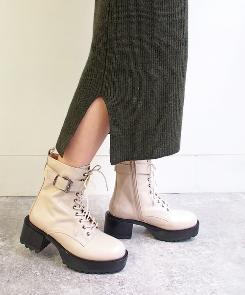 あしながおじさん（アシナガオジサン）の「厚底コンバットブーツ　-6701273（ブーツ・レディース・ブラック/アイボリー/ワイン・22.5cm/23.5cm/24.5cm/23.0cm/24.0cm）」の9枚目の写真