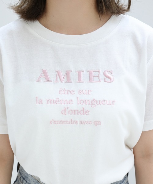 one after another NICE CLAUP(ワンアフターアナザーナイスクラップ)の「刺繍ロゴT(Tシャツ/カットソー・レディース・ブラック/グリーン系その他/ピンク系その他/ブラック系その他/ダークグリーン系・FREE)」の12枚目の写真