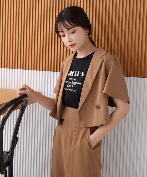 one after another NICE CLAUP(ワンアフターアナザーナイスクラップ)の「刺繍ロゴT(Tシャツ/カットソー・レディース・ブラック/グリーン系その他/ピンク系その他/ブラック系その他/ダークグリーン系・FREE)」の15枚目の写真