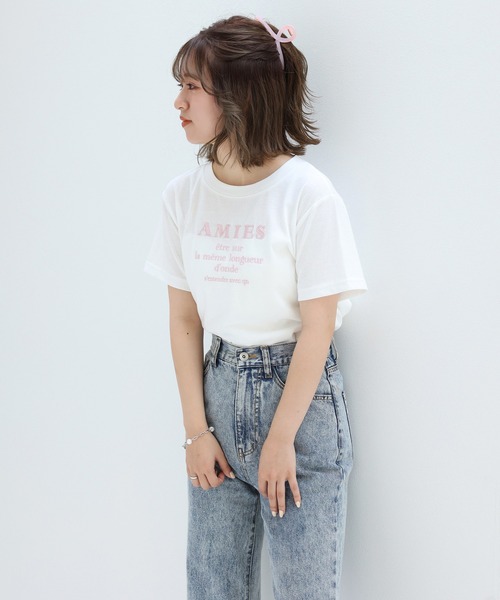 one after another NICE CLAUP(ワンアフターアナザーナイスクラップ)の「刺繍ロゴT(Tシャツ/カットソー・レディース・ブラック/グリーン系その他/ピンク系その他/ブラック系その他/ダークグリーン系・FREE)」の10枚目の写真