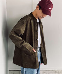 GLOSTER | 【GLOSTER/グロスター】バンドカラージャケット　コーデュロイ/ネルチェック(ブルゾン)