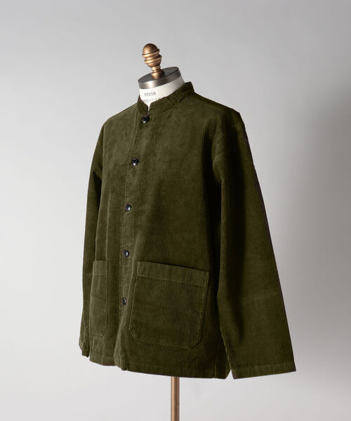 GLOSTER（グロスター）の「【GLOSTER/グロスター】バンドカラージャケット　コーデュロイ/ネルチェック（ブルゾン・メンズ・ネイビー/オリーブ/アイボリー/ライトブラウン/ホワイト系その他/ブラウン系その他・MEDIUM/LARGE）」の12枚目の写真