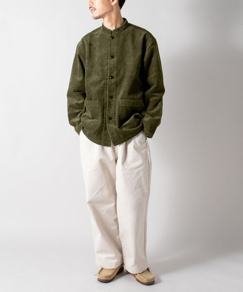 GLOSTER（グロスター）の「【GLOSTER/グロスター】バンドカラージャケット　コーデュロイ/ネルチェック（ブルゾン・メンズ・ネイビー/オリーブ/アイボリー/ライトブラウン/ホワイト系その他/ブラウン系その他・MEDIUM/LARGE）」の17枚目の写真