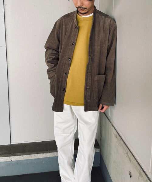 GLOSTER（グロスター）の「【GLOSTER/グロスター】バンドカラージャケット　コーデュロイ/ネルチェック（ブルゾン・メンズ・ネイビー/オリーブ/アイボリー/ライトブラウン/ホワイト系その他/ブラウン系その他・MEDIUM/LARGE）」の21枚目の写真