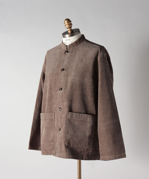 GLOSTER（グロスター）の「【GLOSTER/グロスター】バンドカラージャケット　コーデュロイ/ネルチェック（ブルゾン・メンズ・ネイビー/オリーブ/アイボリー/ライトブラウン/ホワイト系その他/ブラウン系その他・MEDIUM/LARGE）」の22枚目の写真
