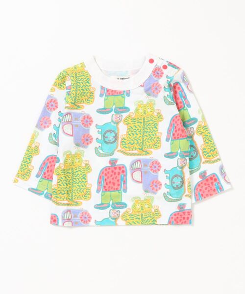 HOGAN RANCH WEAR(ホーガンランチウエア)の「ソウガラナガソデTシャツ(H-6703/70~130cm)(Tシャツ/カットソー・キッズ・ホワイト/ベージュ/グレー/ピンク/グリーン/チェック/オフホワイト/ライトブルー/ブルー/アイボリー・80/110/90/130/120/100/70/95)」の2枚目の写真