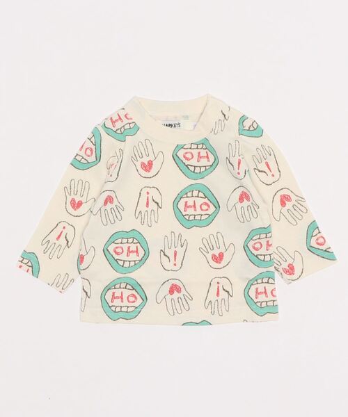 HOGAN RANCH WEAR(ホーガンランチウエア)の「ソウガラナガソデTシャツ(H-6703/70~130cm)(Tシャツ/カットソー・キッズ・ホワイト/ベージュ/グレー/ピンク/グリーン/チェック/オフホワイト/ライトブルー/ブルー/アイボリー・80/110/90/130/120/100/70/95)」の3枚目の写真