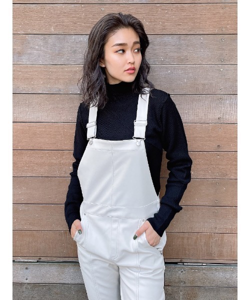 ENVYM(アンビー)の「スウィッチングリブニットTOPS(ニット/セーター・レディース・グレー/ホワイト/ブラック・FREE)」の1枚目の写真