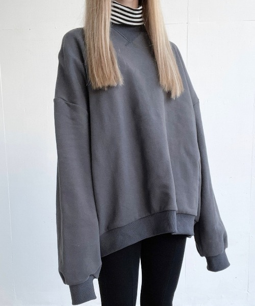 17HR（セブンティーンアワーズ）の「ボーダータートルネックスウェット（スウェット・レディース・チャコールグレー/モカ・FREE）」の9枚目の写真