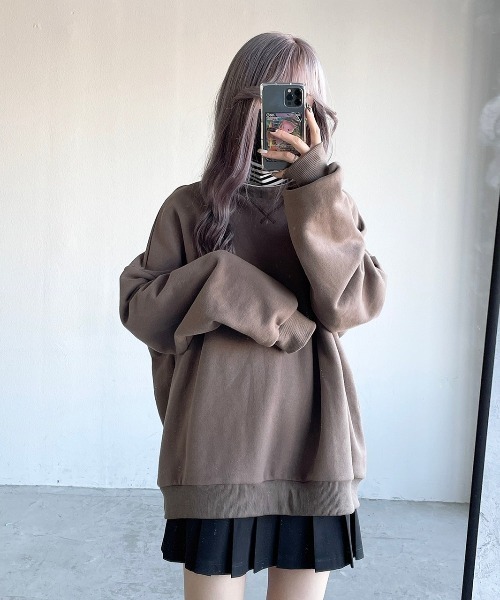 17HR（セブンティーンアワーズ）の「ボーダータートルネックスウェット（スウェット・レディース・チャコールグレー/モカ・FREE）」の13枚目の写真